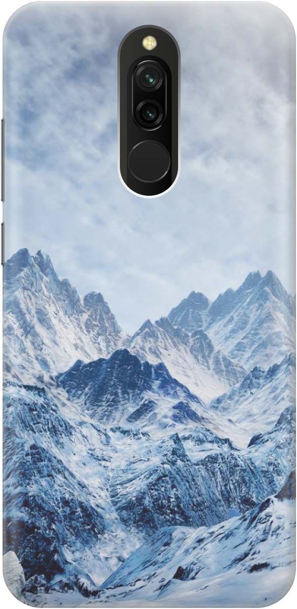 

Силиконовый чехол на Xiaomi Redmi 8 "Снежные горы", Белый;голубой, 442