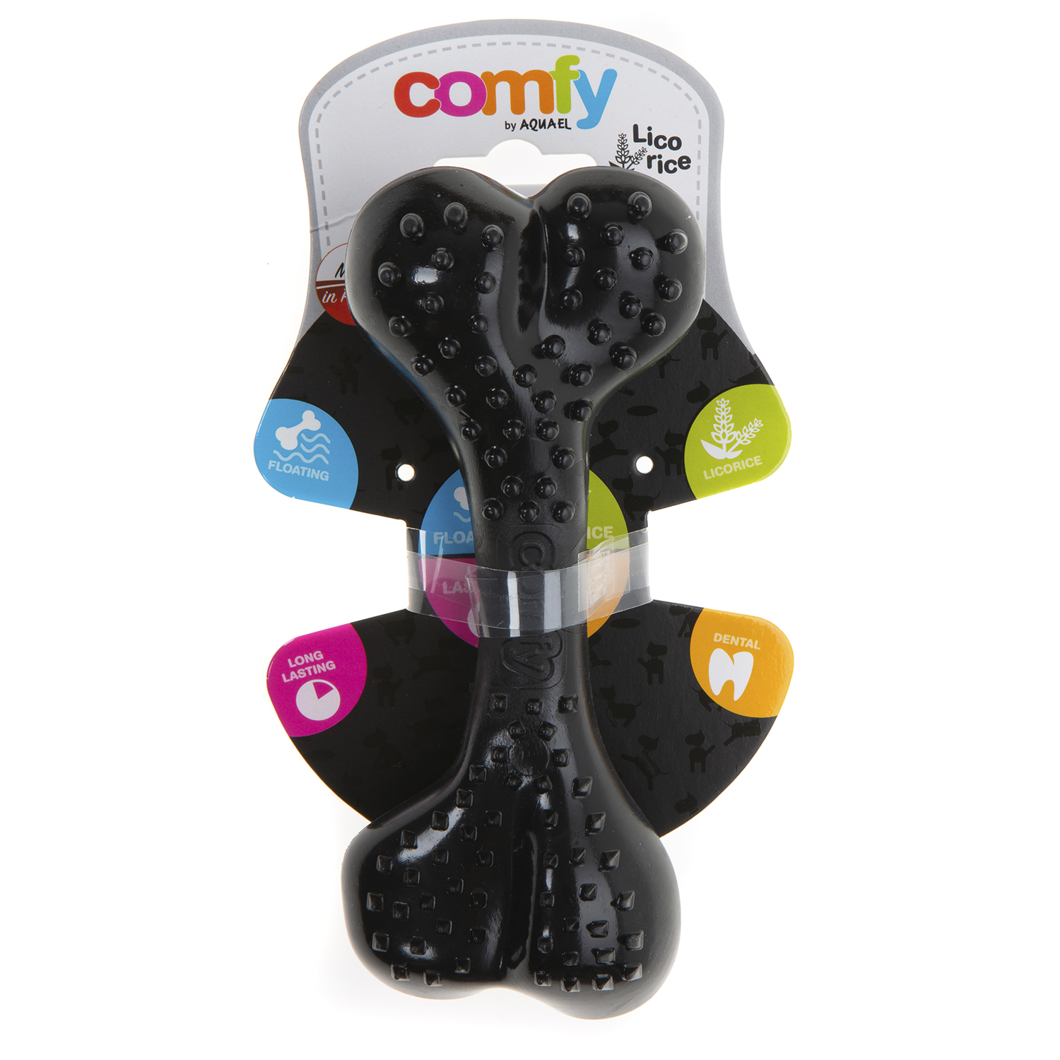 Игрушка для собак COMFY LICORICE BONE BLACK косточка 16,5 см, с ароматом лакрицы