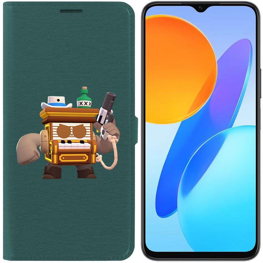 

Чехол-книжка Krutoff Eco Book для Honor X8 5G Brawl Stars-8-БИТ из салуна (зелёный опал)