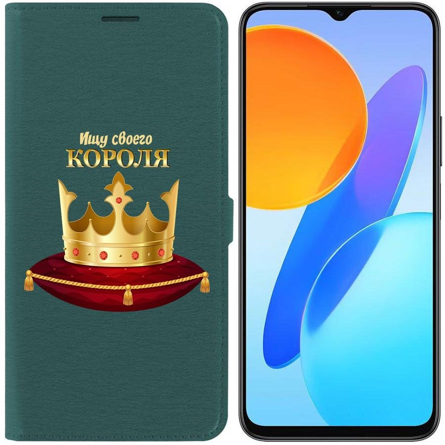 

Чехол-книжка Krutoff Eco Book для Honor X8 5G Ищу своего Короля (зелёный опал)
