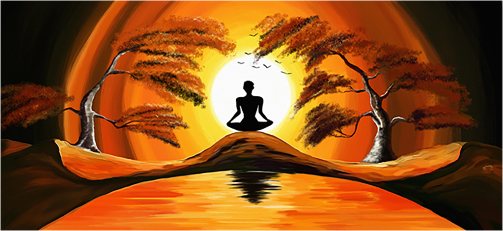 Картина на холсте с подрамником ХитАрт Утренняя медитация 40x18 см