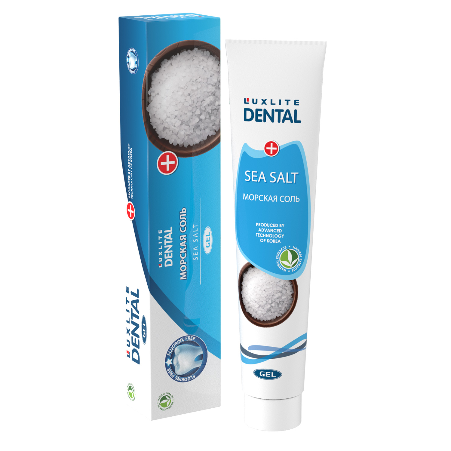 Зубная паста Luxlite Dental гелевая Морская соль, 100 г зубная паста r o c s для детей фрукт рожок б фтора 45 г