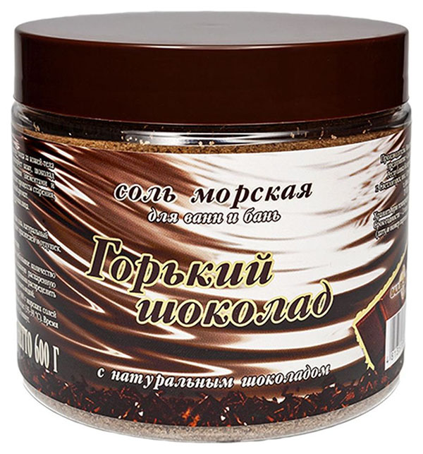 

Соль морская AROMA'Saules Горький шоколад, для ванн и бань, 0,6 кг