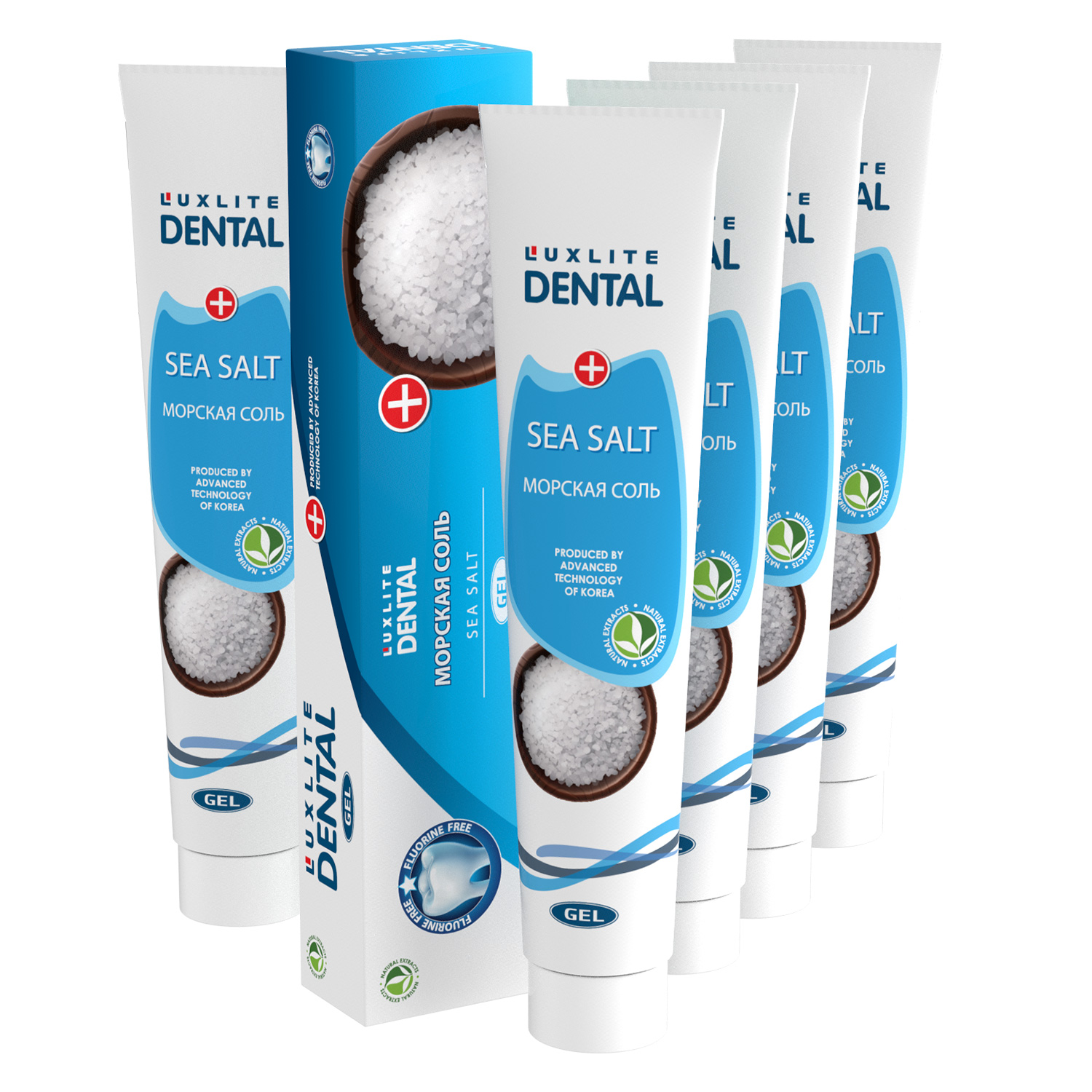 Зубная паста Luxlite Dental гелевая Морская соль, 100 г х 5 шт