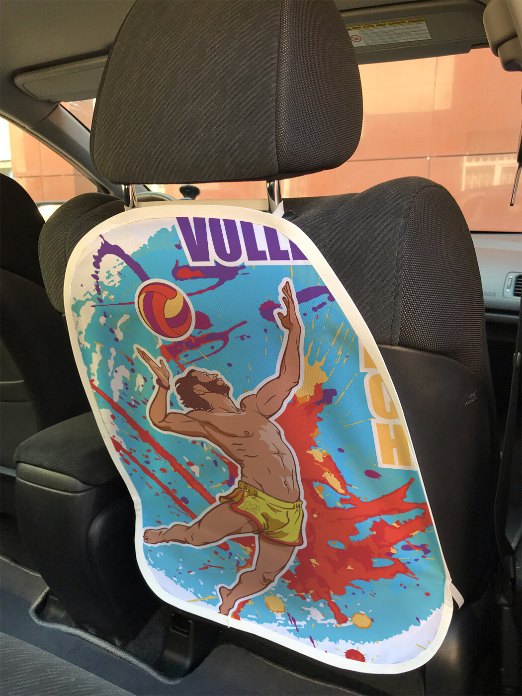 фото Накидка на спинку сиденья joyarty рисунок с волейболистом, 45х62