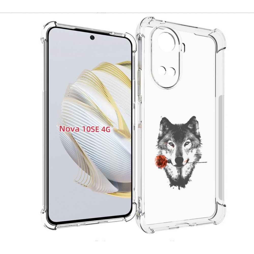 Чехол MyPads волк с розой для Huawei Nova 10 SE