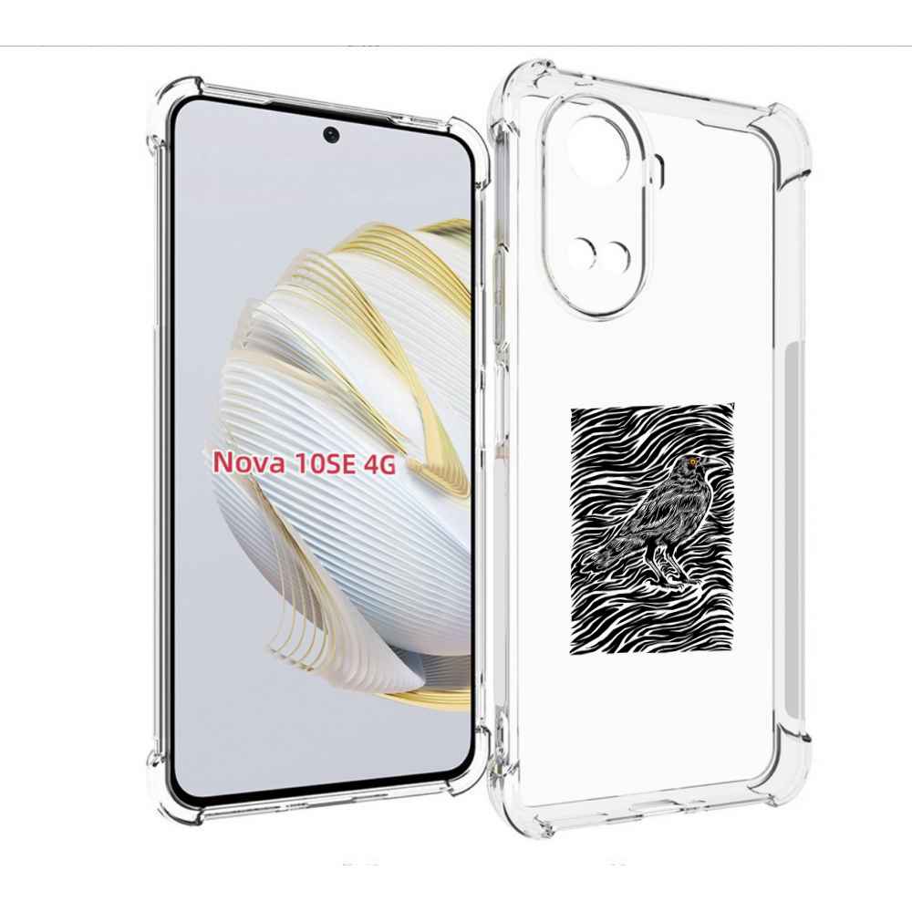 Чехол MyPads ворон в абстракции для Huawei Nova 10 SE