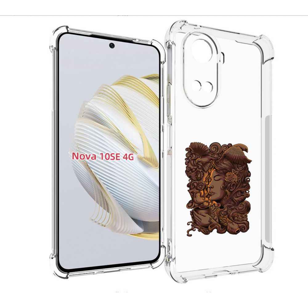 

Чехол MyPads девушка с длинными волосами абстракция для Huawei Nova 10 SE, Прозрачный, Tocco