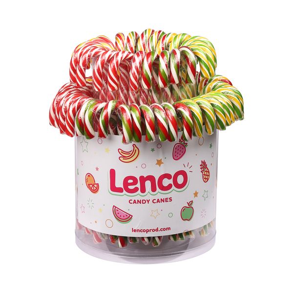 Конфета карамельная Lenco Новогодняя тросточка леденцовая со вкусом клубники 20 г