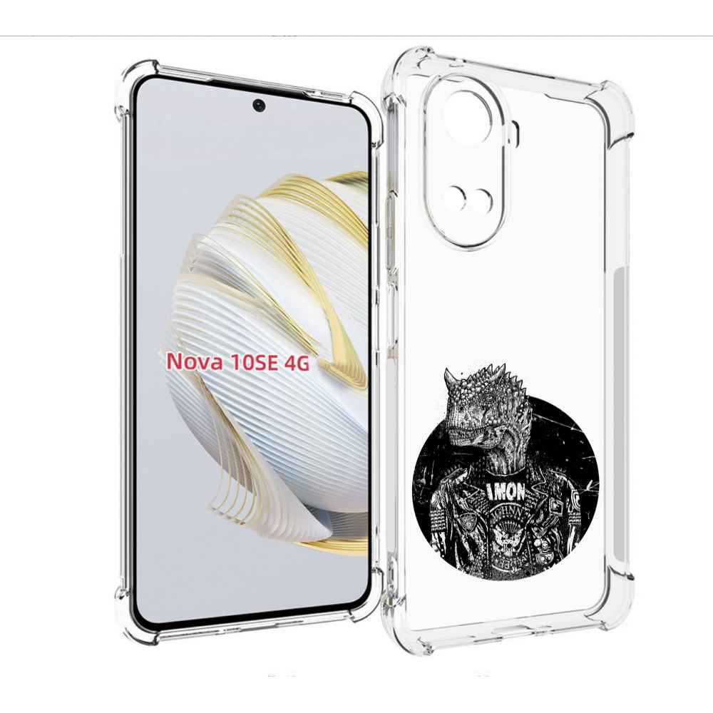

Чехол MyPads динозавр в куртке для Huawei Nova 10 SE, Прозрачный, Tocco