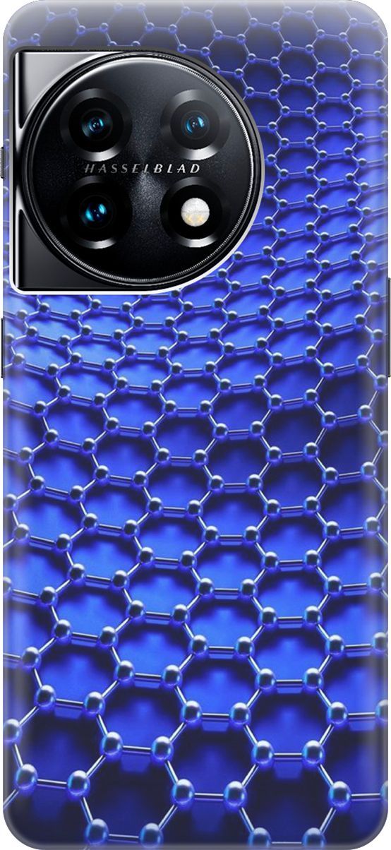 

Силиконовый чехол на OnePlus 11 с принтом "Молекулярная цепь", Синий;черный, 159470