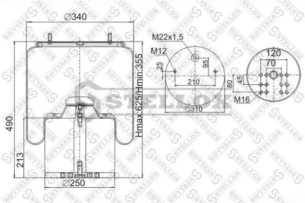 

STELLOX Пневмоподушка STELLOX 9009423sx