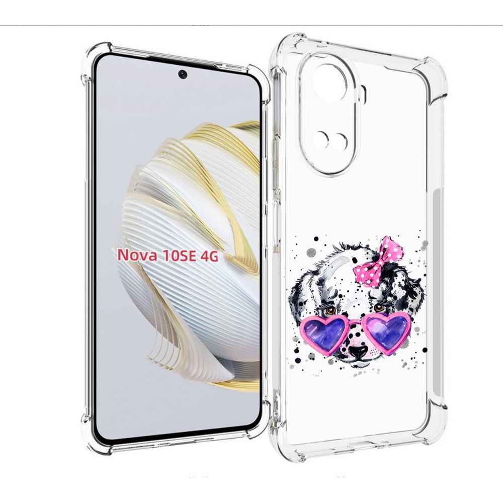 

Чехол MyPads долматинец в очках для Huawei Nova 10 SE, Прозрачный, Tocco