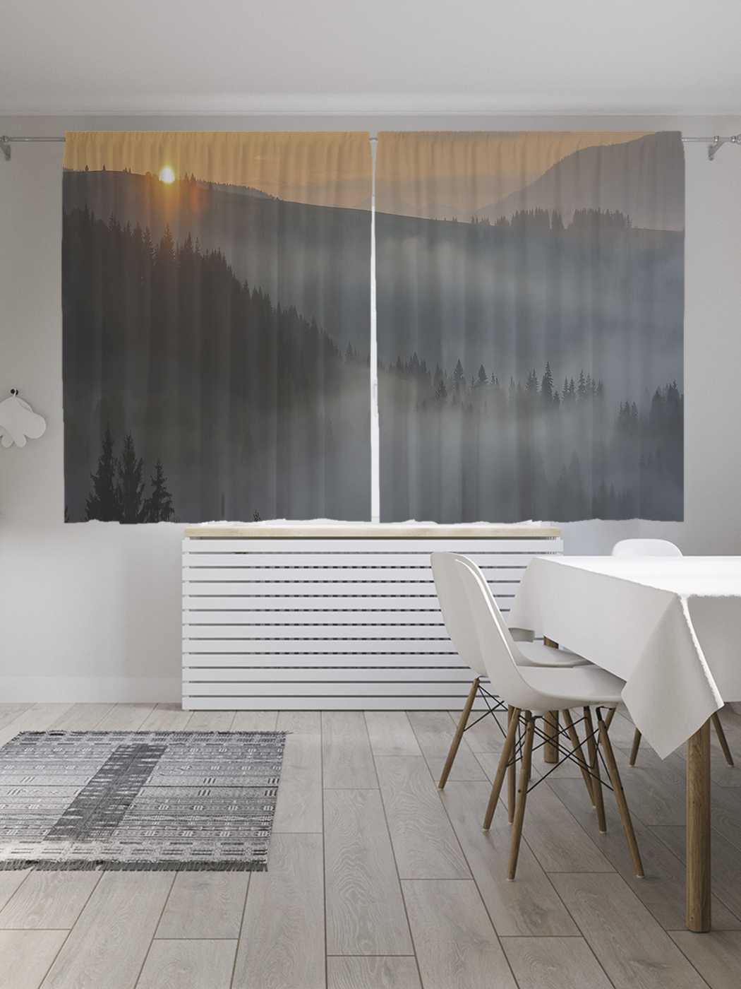 фото Шторы с фотопечатью joyarty "тяжелый туман" из сатена, 290х180 см