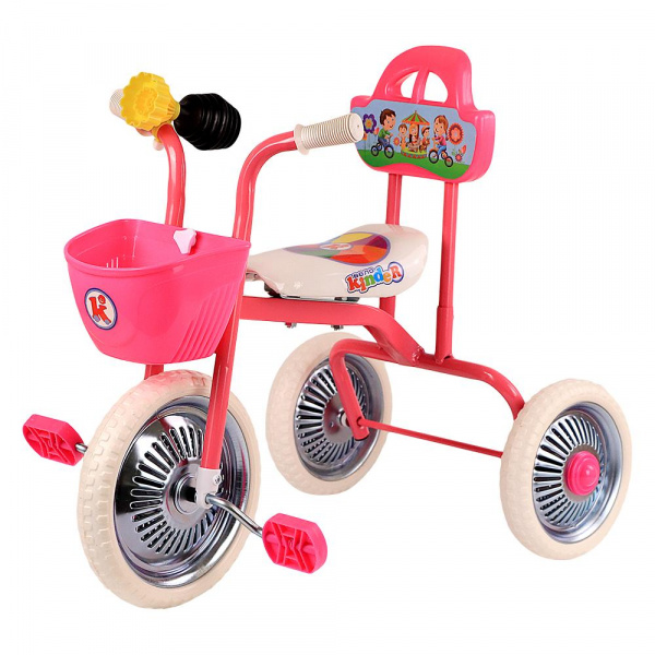 Трехколесный велосипед Чижик Малыш розовый, металлические колеса 10 и 8 дюймов, СТ-Т004P