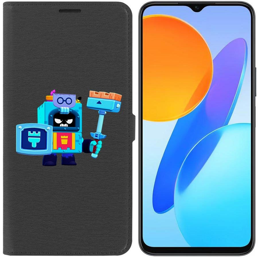 

Чехол-книжка Krutoff Eco Book для Honor X8 5G Brawl Stars-Эш (черный)