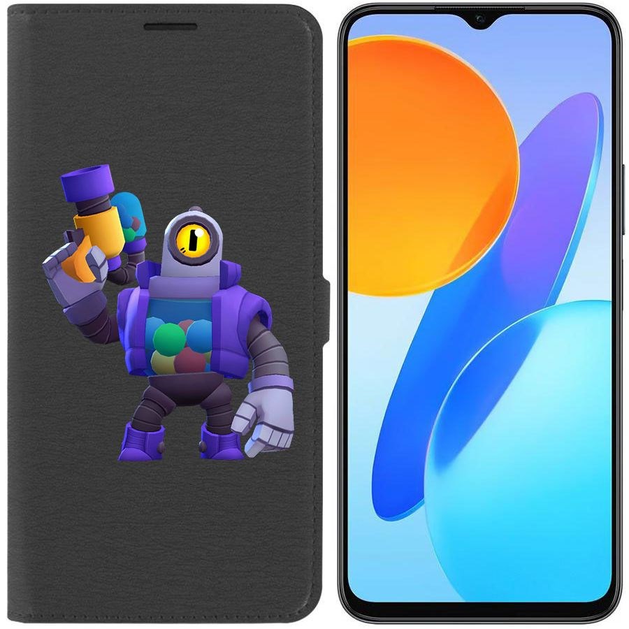 

Чехол-книжка Krutoff Eco Book для Honor X8 5G Brawl Stars-Рико (черный)