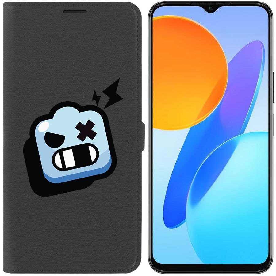 

Чехол-книжка Krutoff Eco Book для Honor X8 5G Brawl Stars-Роборубка (черный)