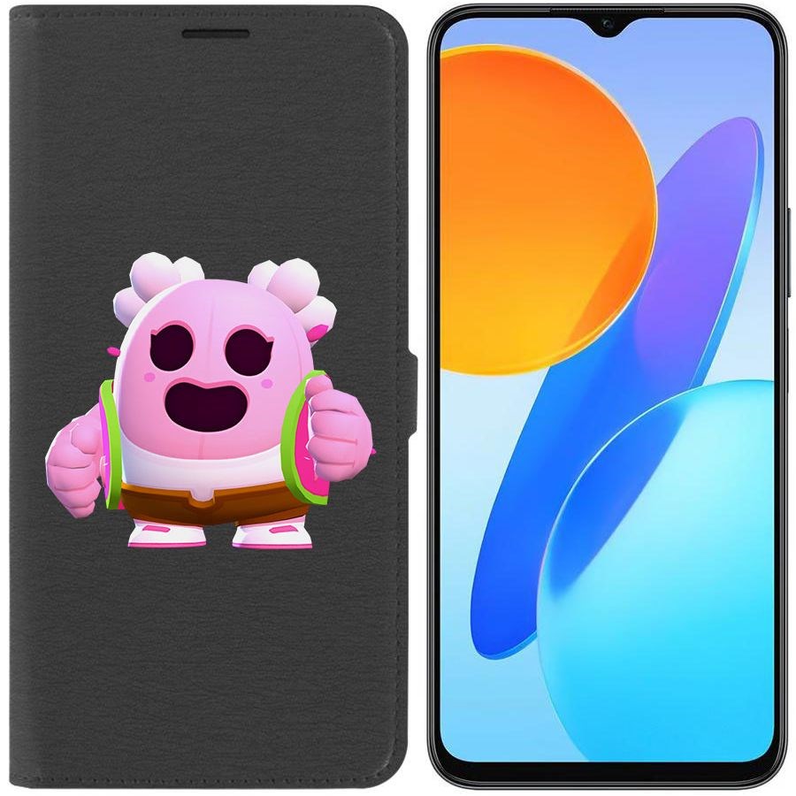 

Чехол-книжка Krutoff Eco Book для Honor X8 5G Brawl Stars-Сакура Спайк (черный)