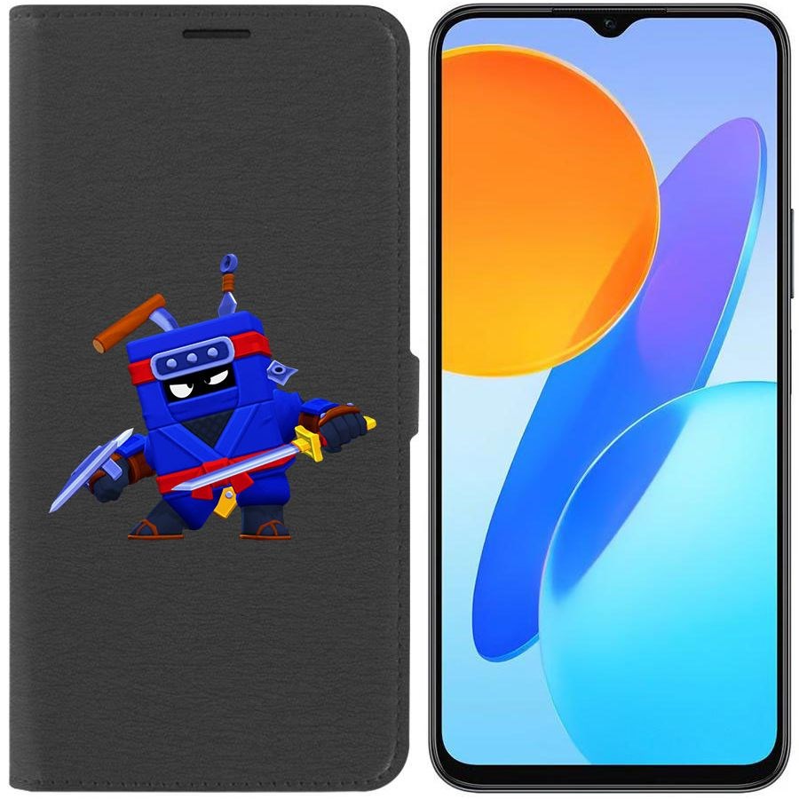 

Чехол-книжка Krutoff Eco Book для Honor X8 5G Brawl Stars-Ниндзя Эш (черный)