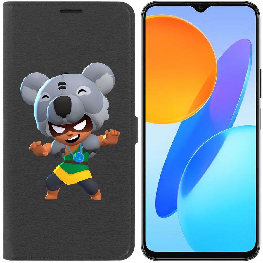 

Чехол-книжка Krutoff Eco Book для Honor X8 5G Brawl Stars-Нита Коала (черный)