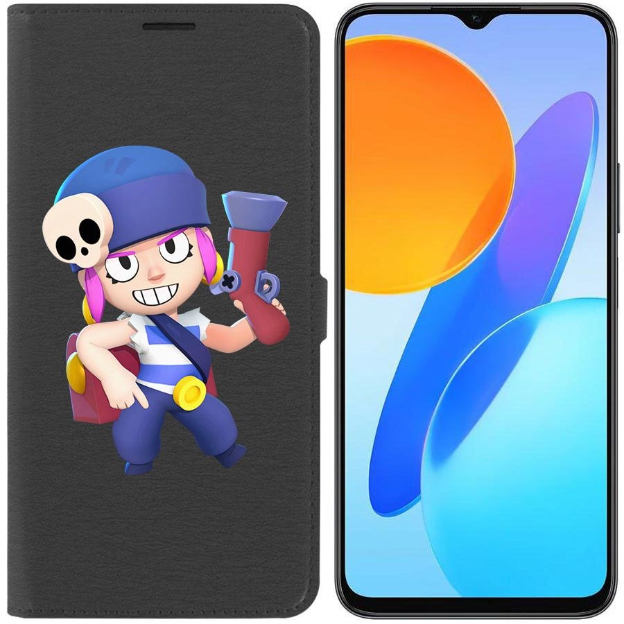 

Чехол-книжка Krutoff Eco Book для Honor X8 5G Brawl Stars-Пенни (черный)