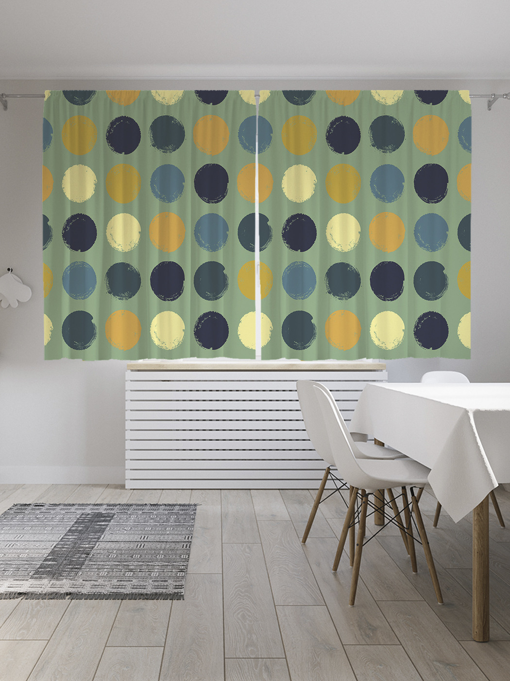 

Шторы с фотопечатью JoyArty "Горошек гранж" из сатена, 290х180 см