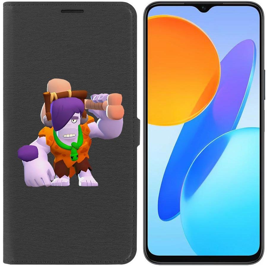 

Чехол-книжка Krutoff Eco Book для Honor X8 5G Brawl Stars-Пещерный Фрэнк (черный)