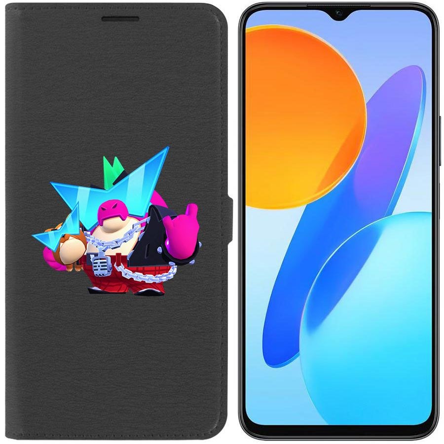 

Чехол-книжка Krutoff Eco Book для Honor X8 5G Brawl Stars-Плохиш Базз (черный)