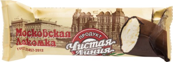 

Мороженое пломбир Чистая Линия Московская лакомка ванильное во взбитой глазури БЗМЖ 80 г
