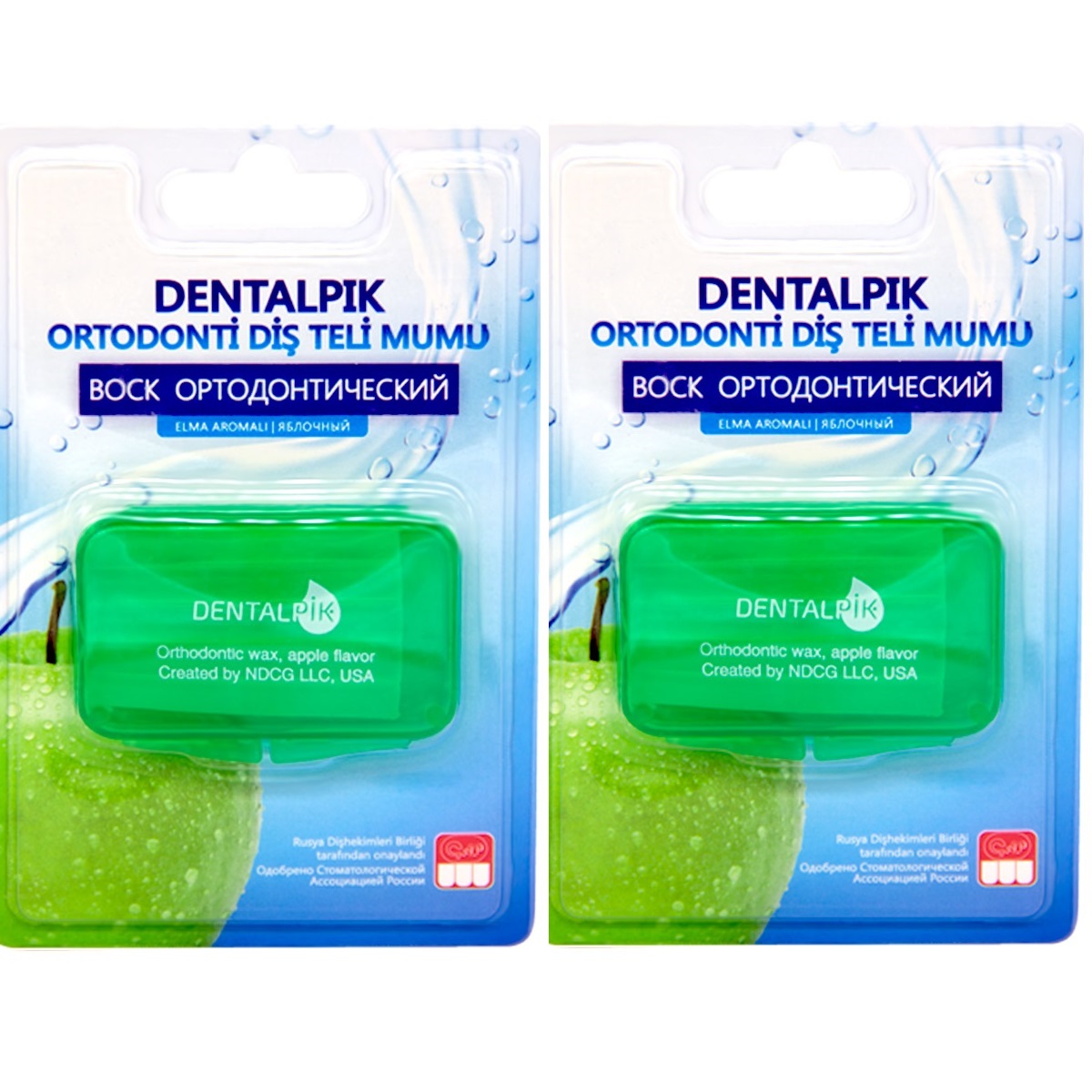 фото Воск для брекетов dentalpik orthodontic wax apple прозрачный яблочный 2 уп.