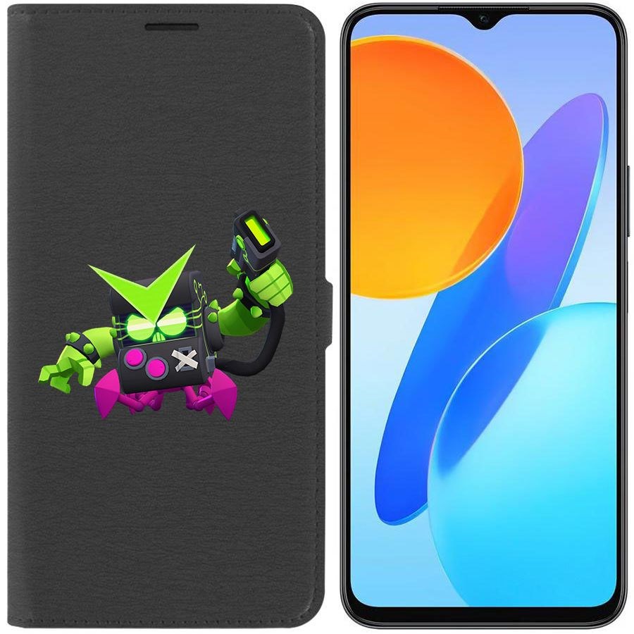 

Чехол-книжка Krutoff Eco Book для Honor X8 5G Brawl Stars-Вирус 8-БИТ (черный)