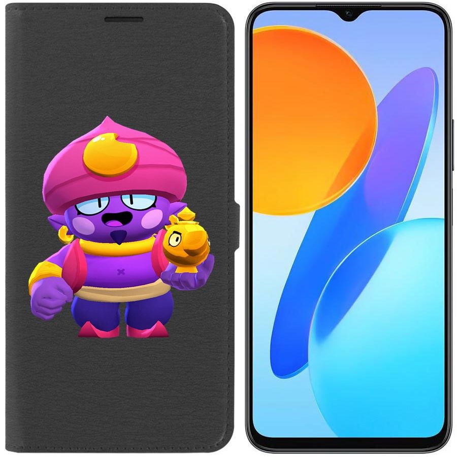 

Чехол-книжка Krutoff Eco Book для Honor X8 5G Brawl Stars-Джин (черный)