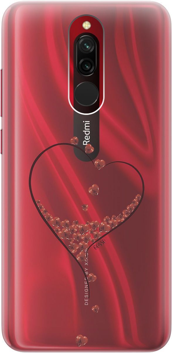 

Силиконовый чехол на Xiaomi Redmi 8 "Little hearts" прозрачный, Прозрачный;черный, 707