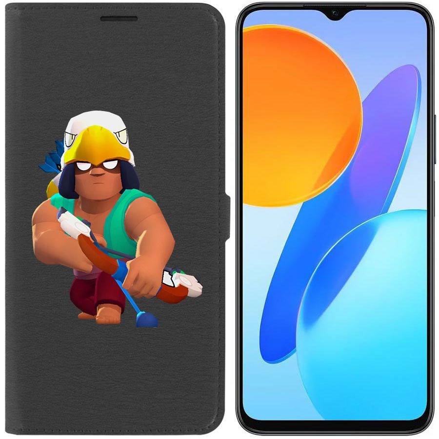

Чехол-книжка Krutoff Eco Book для Honor X8 5G Brawl Stars-Бо (черный)
