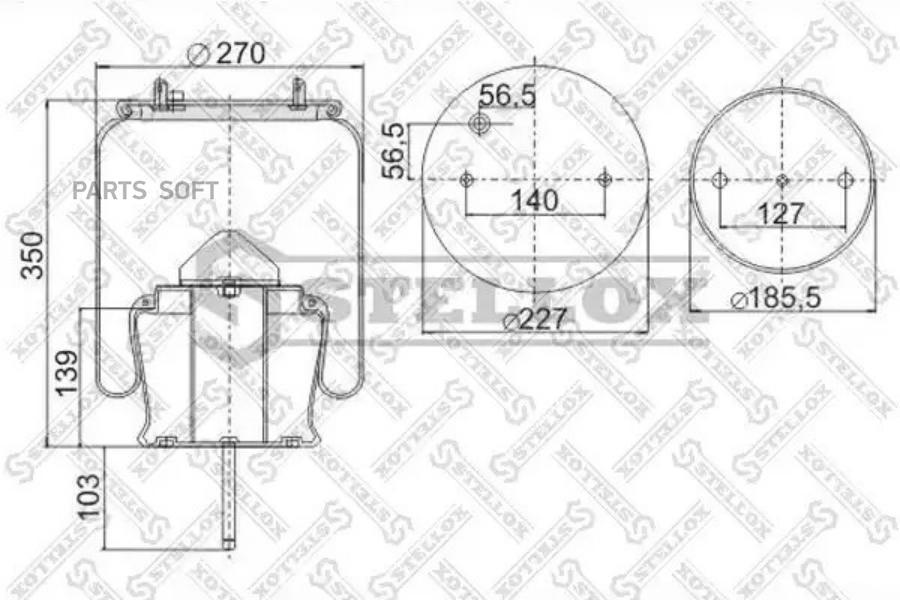 

STELLOX Пневмоподушка STELLOX 9030304sx