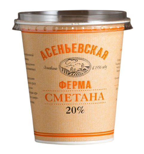 фото Сметана асеньевская ферма 20% бзмж 350 г