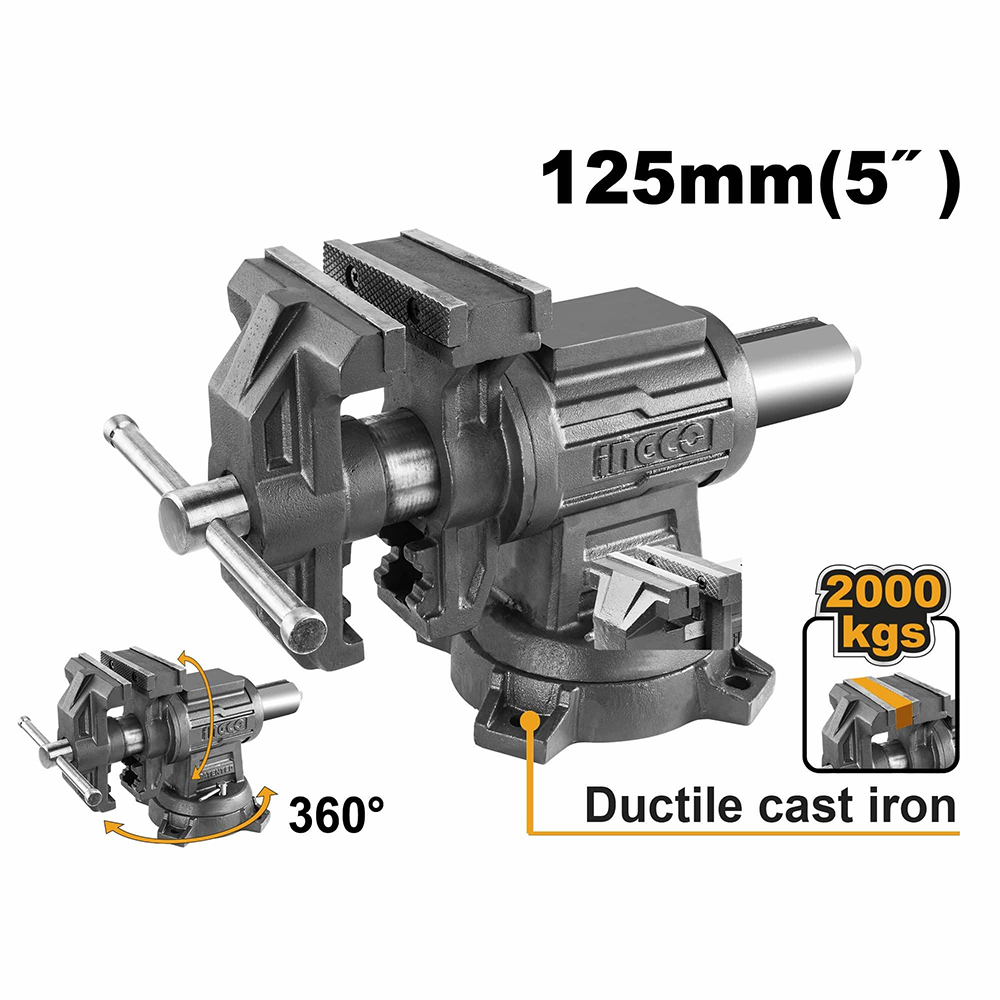 Тиски поворотные с наковальней Ingco HbV085 15247₽