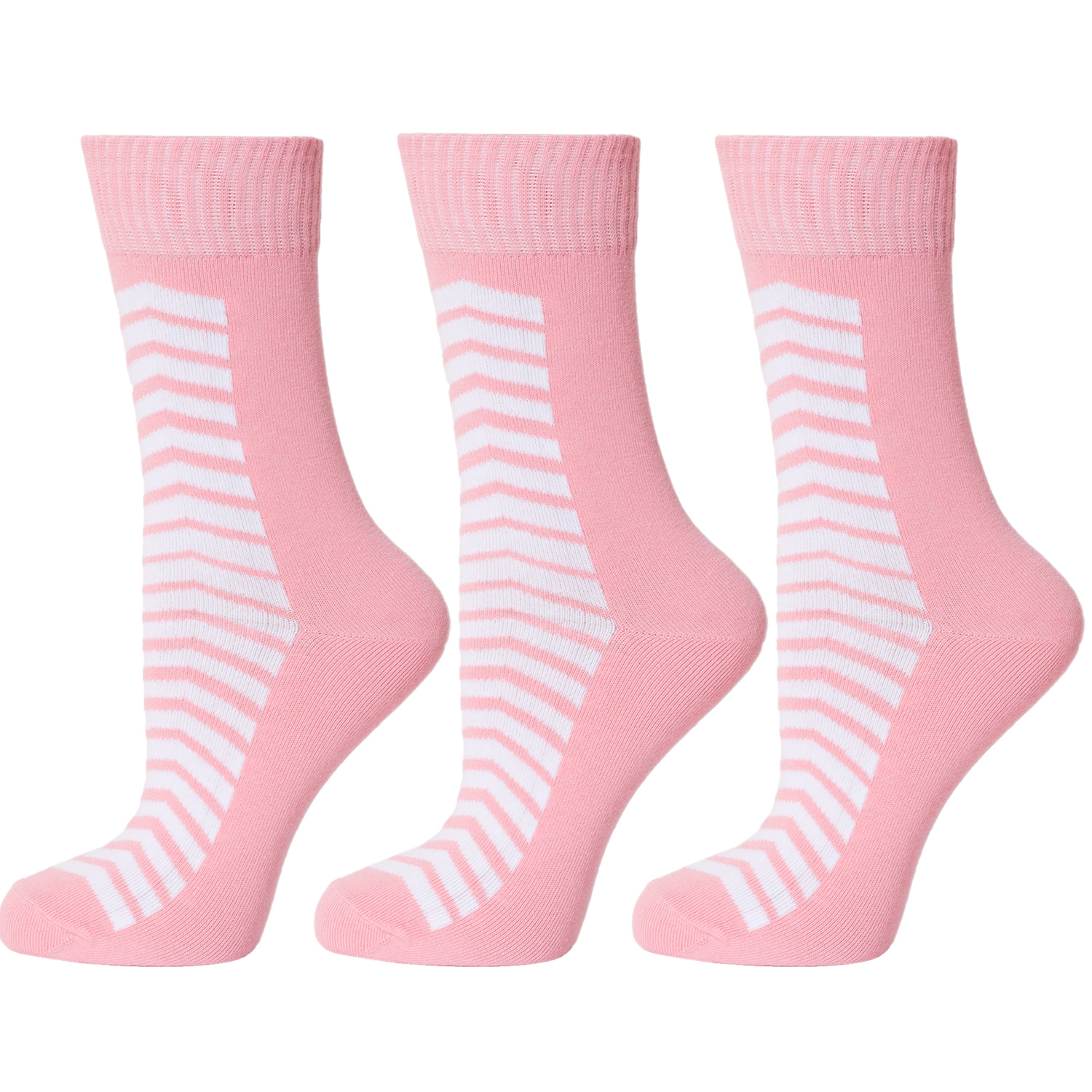 Комплект носков женских MoscowSocksClub 3-WNM-25 белых; розовых 23-25
