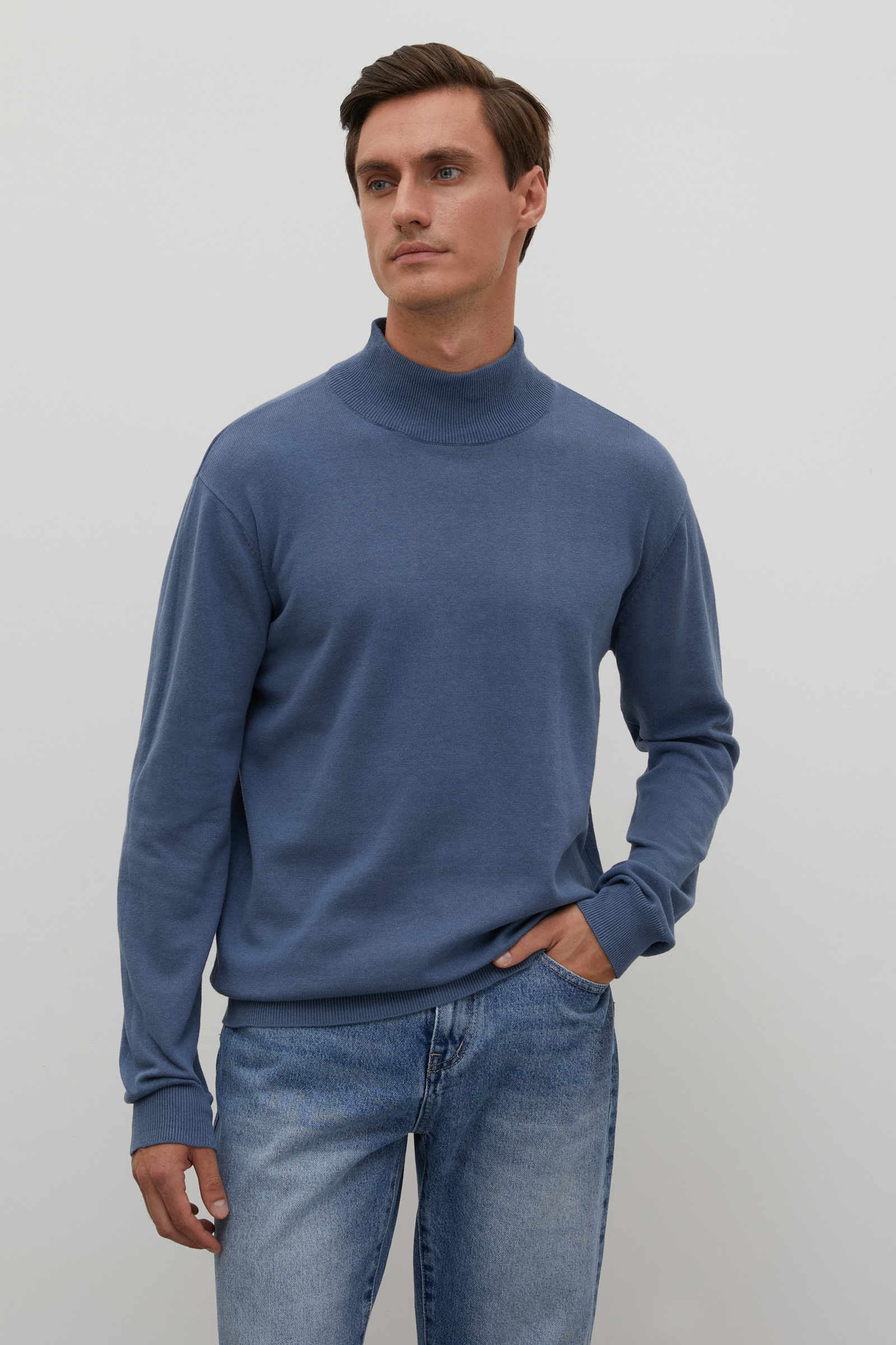 

Джемпер мужской Finn Flare BAS-20107 синий 5XL, BAS-20107