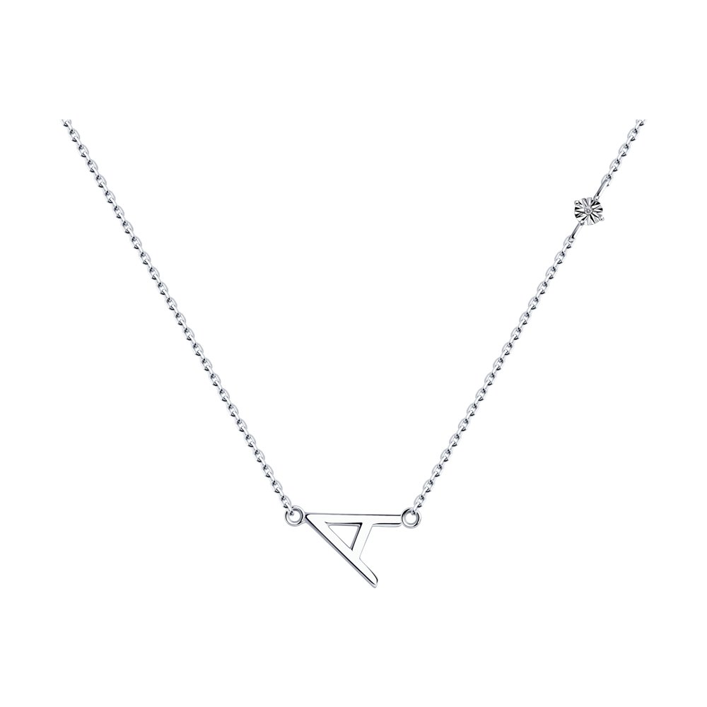 

Колье из серебра 40 см SOKOLOV 87070019, бриллиант, 87070019