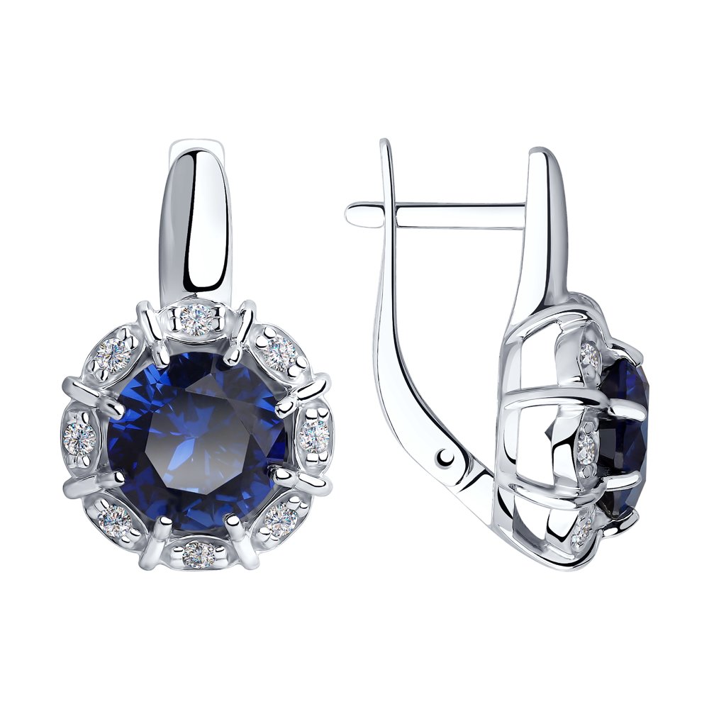 

Серьги из серебра с корундом/фианитом SOKOLOV 88020063, 88020063