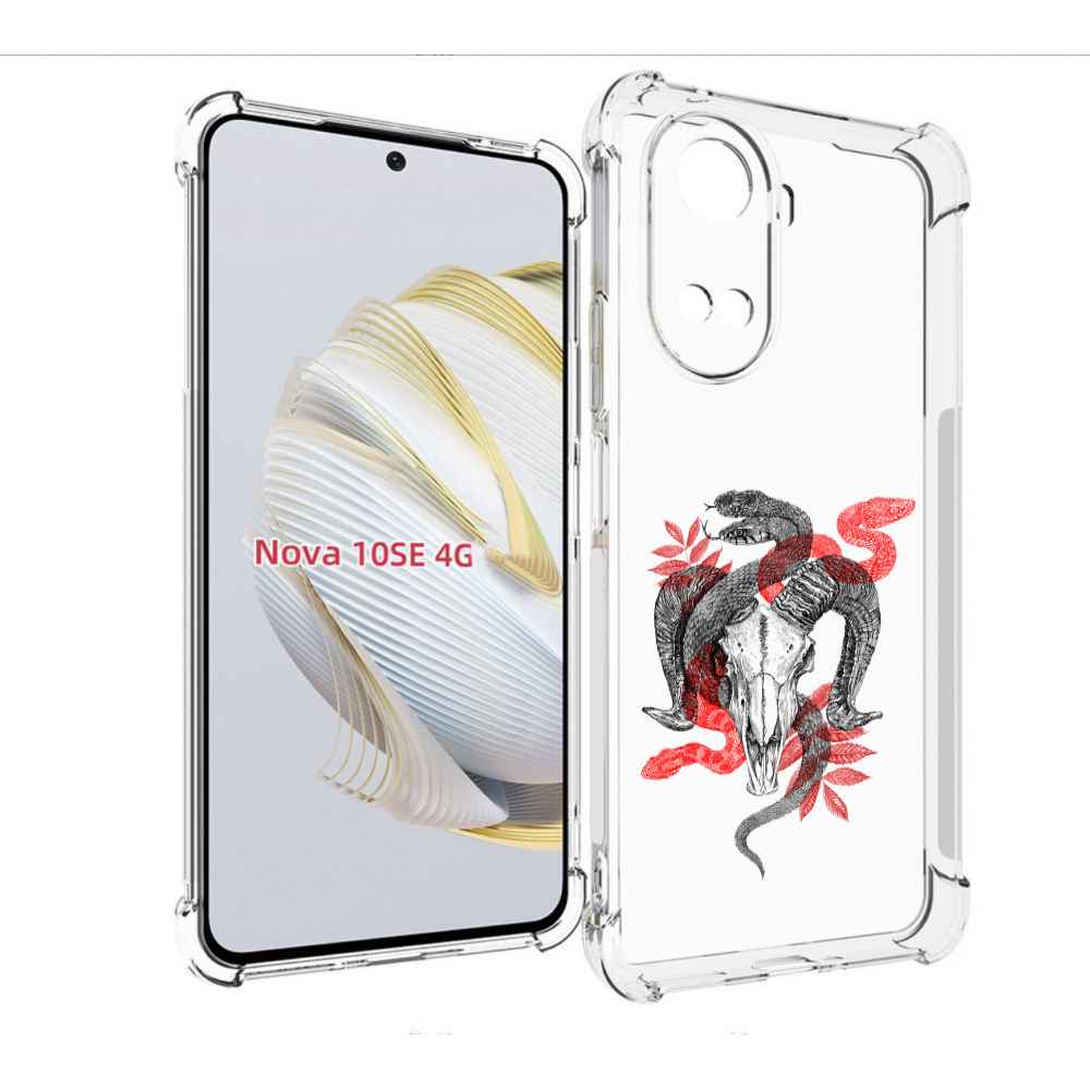 

Чехол MyPads змея в черепе рисунок для Huawei Nova 10 SE, Прозрачный, Tocco