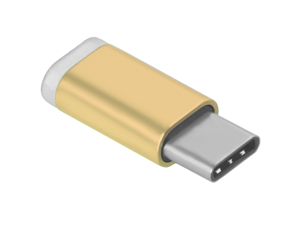 GCR Переходник USB Type C > MicroUSB 2.0, M/F, Золотистый UC3U2MF золотистый