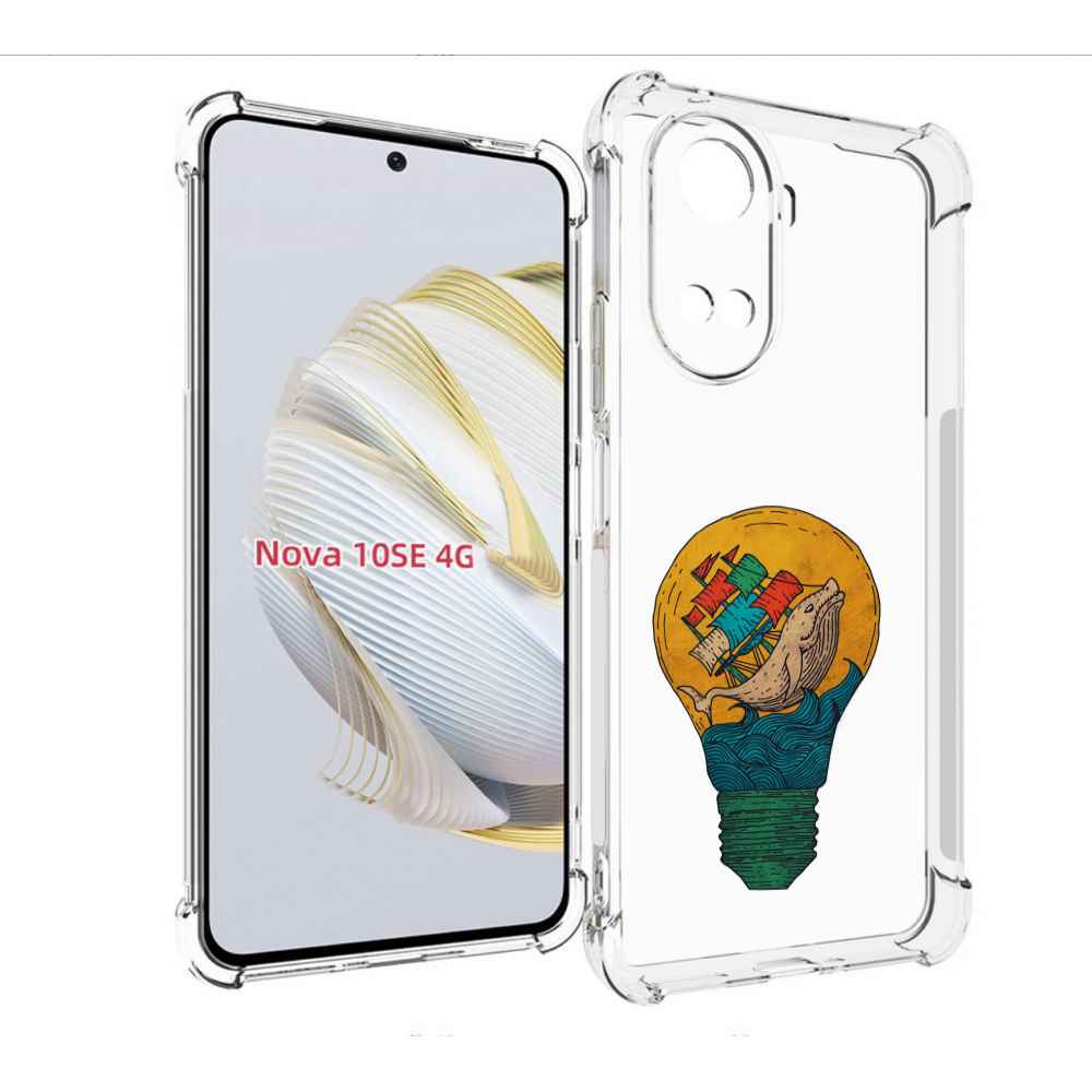 

Чехол MyPads кит в лампочке с парусами для Huawei Nova 10 SE, Прозрачный, Tocco
