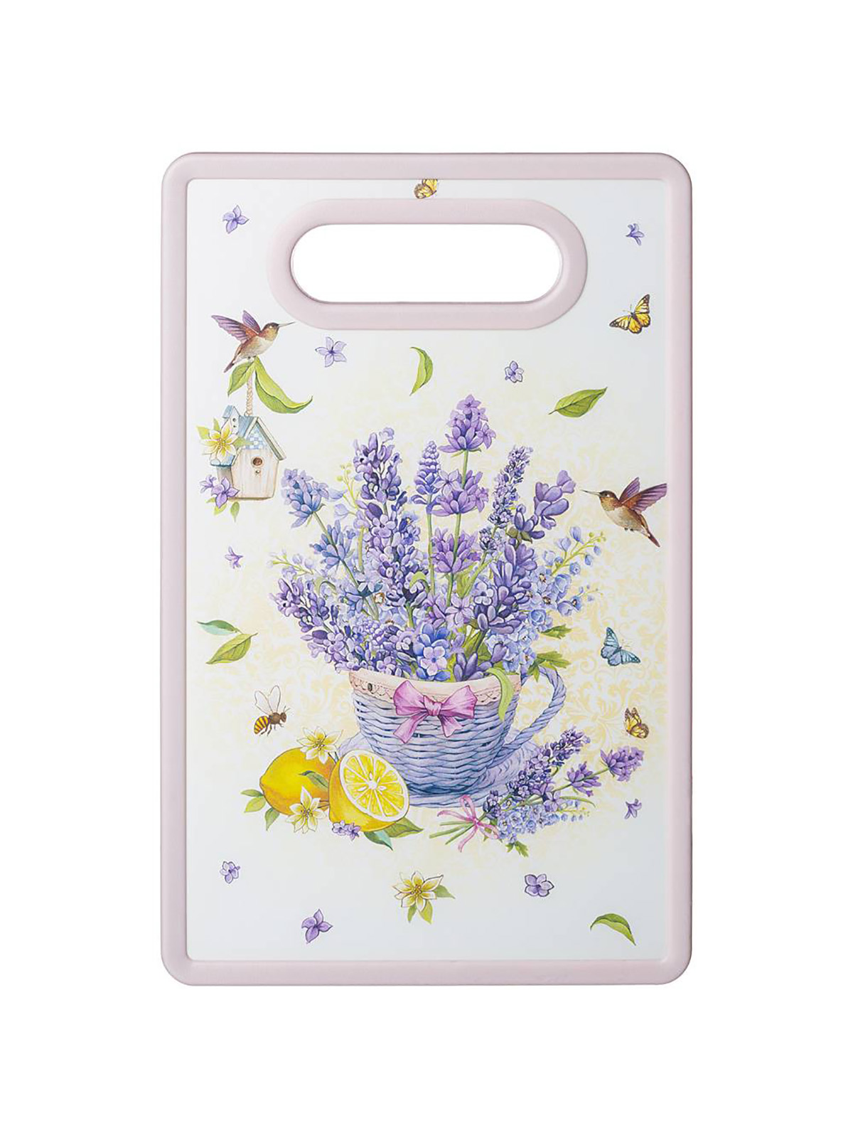 

Доска разделочная Agness Provence пластиковая 16x25 см 895-120, Белый;розовый