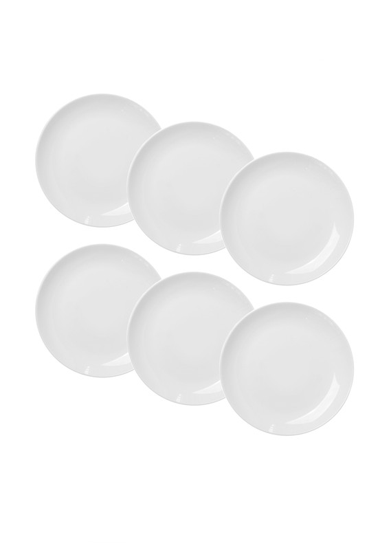 

Набор десертных тарелок 6шт фарфор TUDOR ENGLAND Royal White 20см TU2204-2, Белый