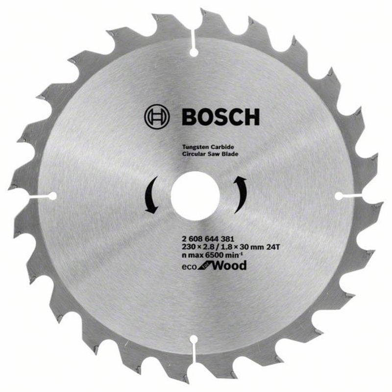 Пильный диск ECO WO 230x30-24T 2608644381 Bosch диск пильный по дереву bosch optiline eco 2608644381 230х30х2 5 мм 24 зуба