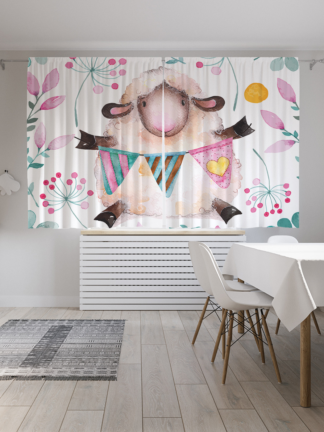 

Шторы с фотопечатью JoyArty "Праздничное живоное" из сатена, 290х180 см