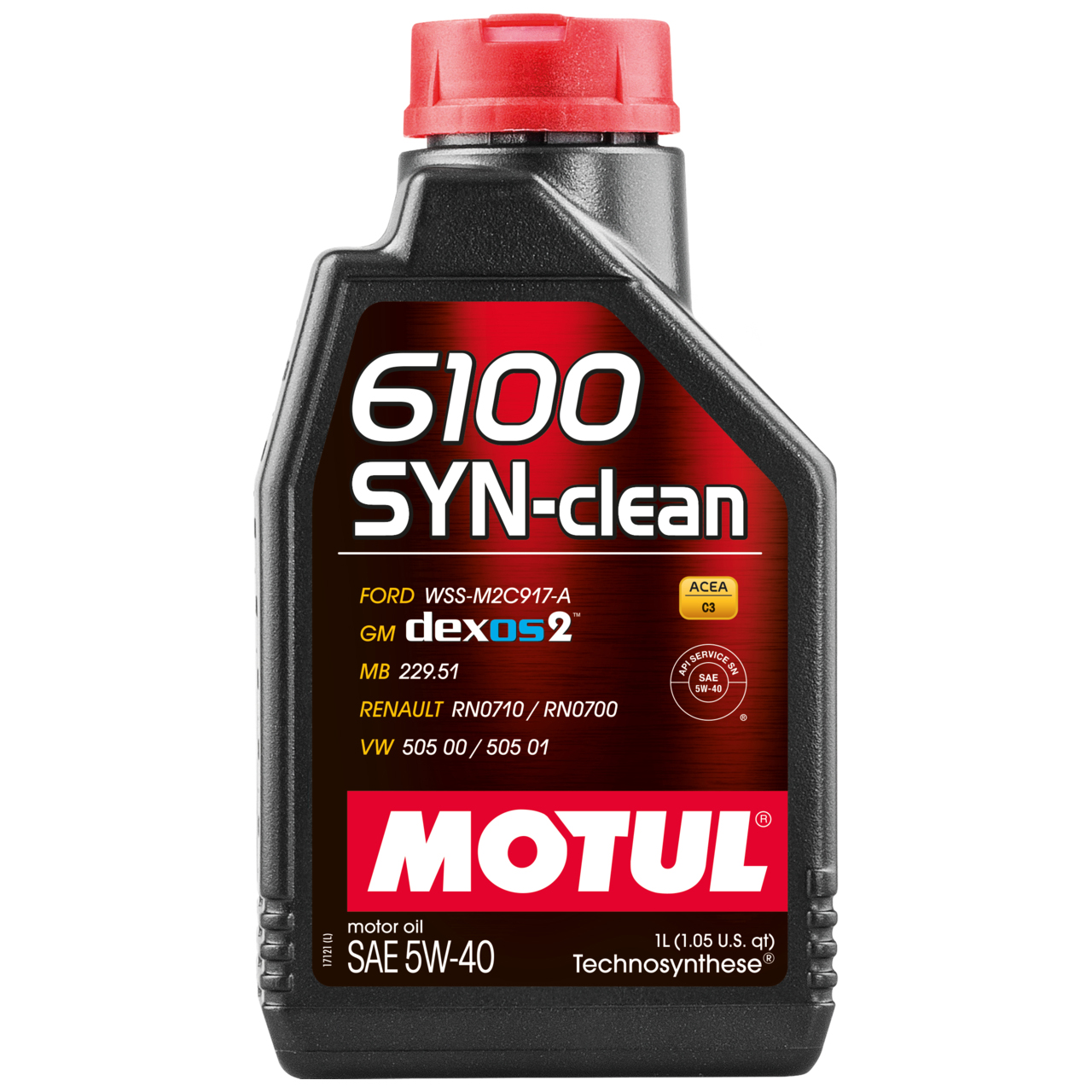 фото Motul 107941 моторное масло 5w40 1л синтетика 6100 syn-clean c3 (10009100/130620/003835 mo